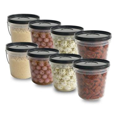 Imagem de Balde 3.2L Tampa Preta Para Biscoitos Caseiros - 8 Pçs