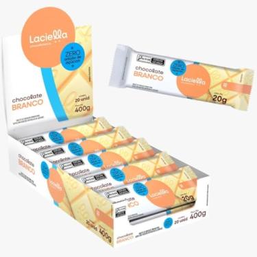Imagem de 20 Tabletes de Chocolate Branco 20g Zero Adição de Açúcar Doce Fitness Lanche Saudável Dieta Low Sugar
