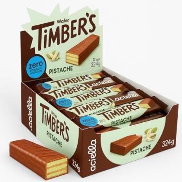 Imagem de Lanche Fit Wafer Pistache Zero Adição de Açúcar Doce Saudável Crocante Dieta Low Sugar