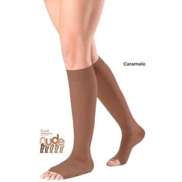 Imagem de Meia 3/4 Ever Sheer Sigvaris - 20-30 mmHg - Aberta - Caramelo - M3, M3
