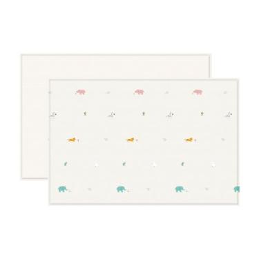 Imagem de Tapete de Atividades Dupla Face Infantil Parklon PVC Premium Jungle Friends & Natural Fabric beige 210cm x 140cm x 1,5cm