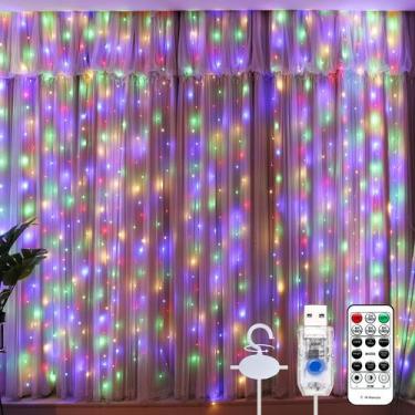Imagem de Cortina String Lights SINAMER 600LED Multicolor 6x3m