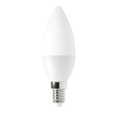 Imagem de Lampada vela led leitosa 4,5w bivolt 6000k branco frio e14 - Luminatti