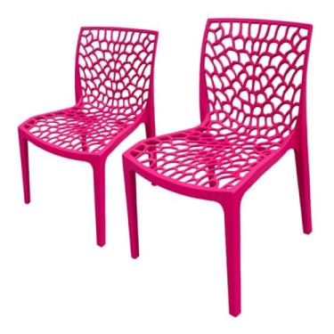 Imagem de Kit 2 Cadeiras Gruvyer Rosa Pink – Design Moderno e Resistente para Sorveterias, Açaiterias, Cafeterias, Bares e Refeitórios
