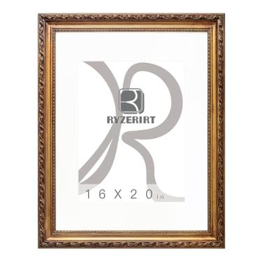 Imagem de RYZERIRT Moldura de madeira de 40,6 x 50,8 cm, exiba imagens 28 x 35,5 cm com tapete ou 40,6 cm x 50,8 cm sem tapete, molduras de pôster marrom, moldura para pendurar na parede 04