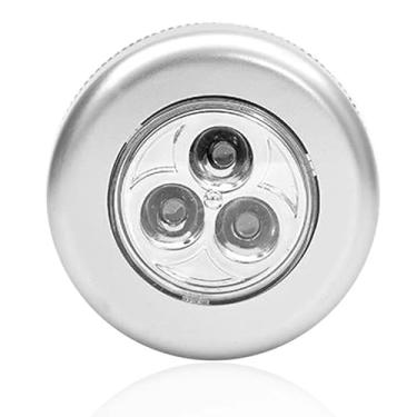 Imagem de Lâmpada LED Adesiva Sem Fio Touch Kit 3 Unidades Luz Pilha Portátil Armário