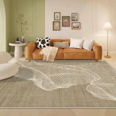 Imagem de Tapetes grandes para sala de estar, estilo simples, antiderrapantes, decoração de quarto, macios, laváveis, para sofá e mesa, fácil de limpar (200x300 cm)/H-2036-4-1-Flannel-1)