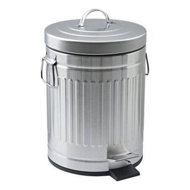 Imagem de Lixeira Para Banheiro Pedal 5L Prata - Sensea - Prateado