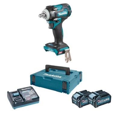 Imagem de Kit Chave De Impacto 40v Xgt Tw004gz 1-2 + 02 Baterias 40v 4ah Xgt 191k08-2 + Carregador Rápido D