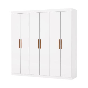 Imagem de Guarda Roupa Casal Recife 6 Portas 2 Gavetas Sem Espelho Carioca Moveis Branco