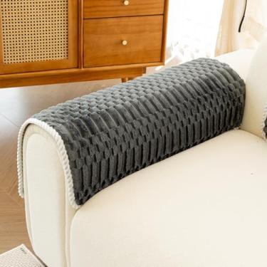Imagem de JPGGD Capas de sofá quentes de pelúcia laváveis, antiderrapantes para poltronas reclináveis, divertidas e felpudas para cães laváveis (1 peça, cinza escuro, 90 x 90 cm)