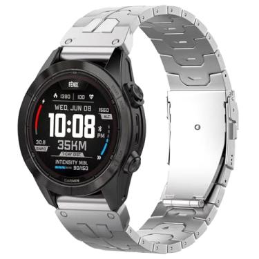 Imagem de synsing Pulseira de metal de titânio de 26 mm compatível com Fenix 8 de 51 mm/Enduro 3 de 51 mm/Fenix 6X Pro/7X Pro/5X Plus, pulseira de liberação rápida de 22 mm para Fenix 8 de 47 mm/E 47 mm/Fenix 6