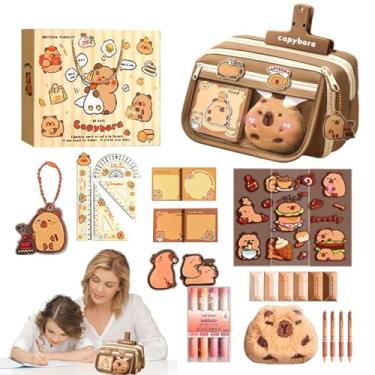 Imagem de Estojo especial, estojo grande,Estojo Grande Capacidade Com Suprimentos Caixa Lápis Meninas Capibara | Estojo macio para lápis, bolsas para lápis, bolsa para lápis com zíper para meninos e meninas