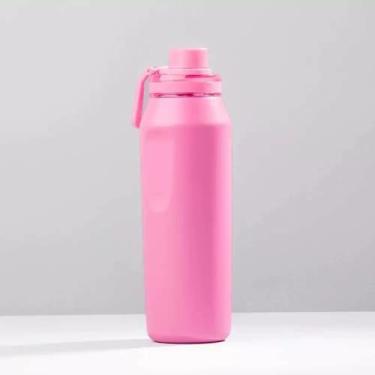 Imagem de Garrafa Térmica Inox Premium 550ml ou 750ml - Tampa Antivazamento 100%, Bico Rosqueável, Mantém Bebidas Quentes e Frias - Ideal para Academia, Trabalho e Dia a Dia(Rosa Escuro,500ML)