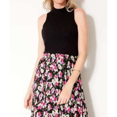 Imagem de Blusa Regata Feminina Canelada Gola Alta Marisa-86371, Preto, M