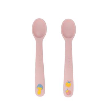 Imagem de Kit Com Duas Colheres De Silicone Fadinha Rosa - Bup Baby