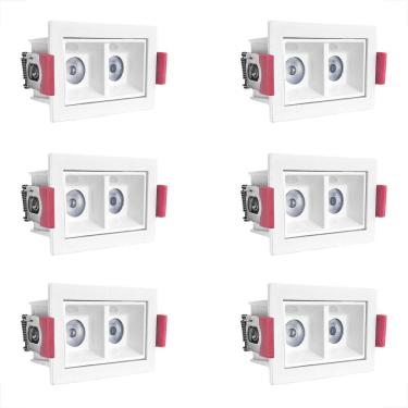 Imagem de Kit 6 Spot Duplo Mini Embutido Led Downlight 4000K Bet85