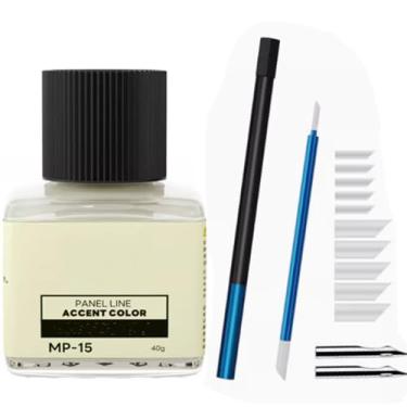 Imagem de MP-10~MP-27 40 g Tinta de revestimento à base de água para painel de tinta de construção de modelos, cor de destaque de linha (Hobby Tools) (MP-15 + MP-01B +MP-02B)