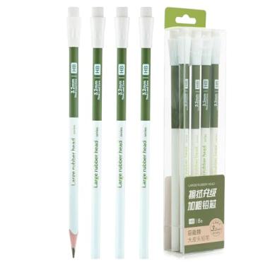 Imagem de M&G Lápis HB com caixa de madeira, lápis jumbo triangulares de 8 unidades com borrachas, núcleo grosso