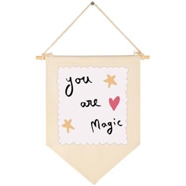 Imagem de Quarto de bebê acima do berço decoração de porta de quarto - bebê, chuveiro, presente de Natal de aniversário para meninos e meninas crianças pequenas - tela pendurada bandeira bandeira flâmula