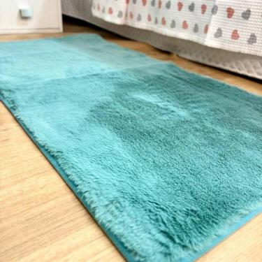 Imagem de Tapete Chinchila Basa Antiderrapante 50x100cm Verde Mar