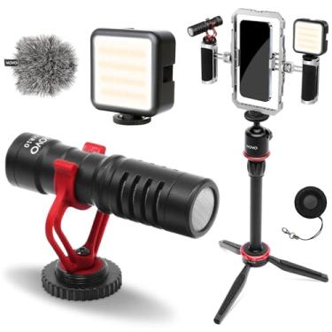 Imagem de Movo Kit de filmagem iFilmer-PRO para iPhone/Android - Kit inicial do YouTube com microfone espingarda e luz LED para criadores de conteúdo