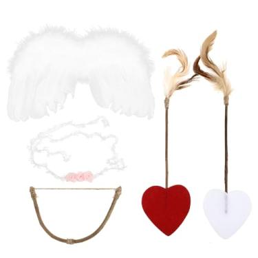 Imagem de Baluue 5pcs Cupid Costume Accessory Set Valentine's Angel Outfits Bow Arrow Wings for Adults Kids Toddle Cosplay Party Props