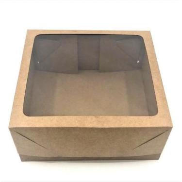 Imagem de 10 Caixas para Bolo, Tortas e Doces Com Visor - 20x20x8 - Kaiambá Arte