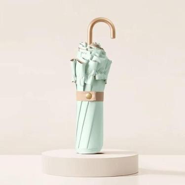 Imagem de Guarda-Sol Portátil Dobrável De Cor Pura Com Proteção UV, Sombrinha De