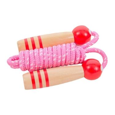 Imagem de Qraatosi Corda de Pular Infantil de 260 Cm com Alças de Madeira, Ideal para Estudantes, Lembrancinhas de Festa, Treinamento Físico E Exercícios Ao Ar Livre, Vermelho