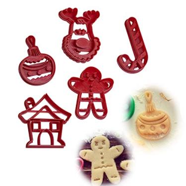 Imagem de NEO Impressão 3D - Kit 5 Cortadores de Natal - Vermelhos, Redondos, Bonecos de Neve