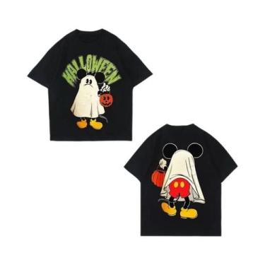 Imagem de Camiseta De Algodão Mickey Mouse Para Homens, Mulheres E Casais, Manga