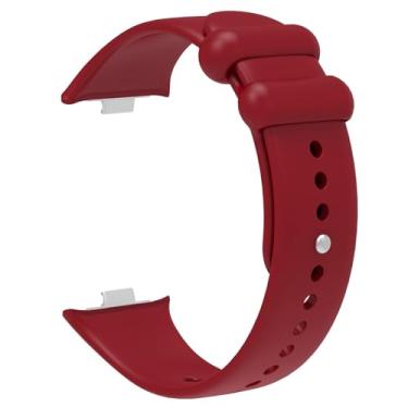 Imagem de FUKUZL Pulseira de silicone para Xiaomi Mi Band 8 Pro de substituição esportiva respirável para pulseira MiBand 8pro (vinho vermelho)