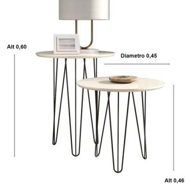 Imagem de Mesa Redonda Pés de Ferro Off white - Comprar Moveis em Casa - Comprar