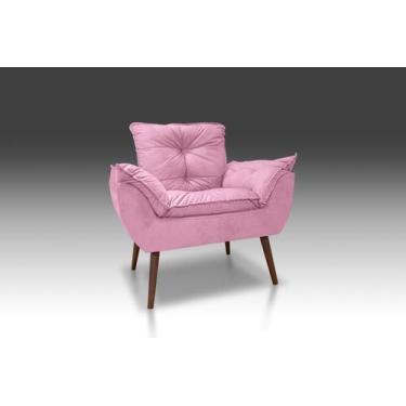 Imagem de Poltrona Opala Suede  Rose - CASA DA POLTRONA - kibaratomoveis