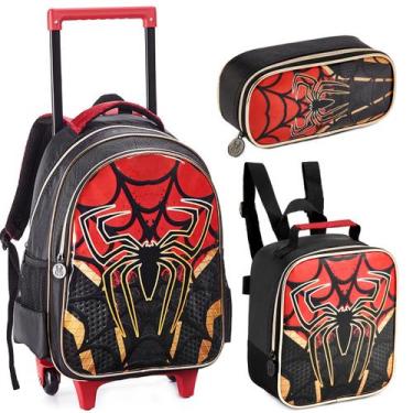 Imagem de Kit Escola Passeio Homem Aranha Menino Spider Infantil Herói - Denlex