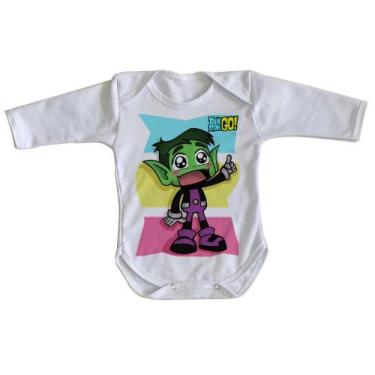 Imagem de body nenê criança roupa bebê manga longa Mutano Jovens Titãs, P   ( 0-