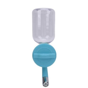 Imagem de Ainoli pendurado gaiola para cães garrafa de aço inoxidável rolamento de esferas 300ml capacidade economia de espaço gaiola de longa duração bebedor de água para gatos cães (Azul)