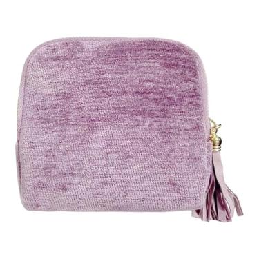 Imagem de Vaveren Estojo organizador de joias pequeno para viagem, elegante, com zíper, para guardar colares, pulseiras e outros objetos pequenos. Ideal para mulheres e, Violeta Claro