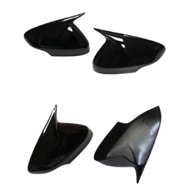 Imagem de Espelho Lateral Do Carro Padrão De Fibra De Carbono Capa Exterior Espelho Retrovisor Capa Compatível Com Volvo C30 C70 S40 S60 V40 V50 V70 2008-2010(Bright black)