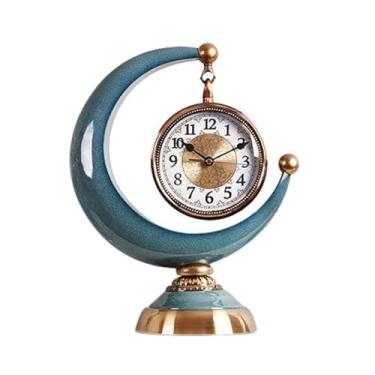 Imagem de Relógio de mesa estilo europeu relógio de mesa criativo sala de estar armário de vinho ornamentos relógio casa relógio de quartzo silencioso relógio de mesa relógio de mesa