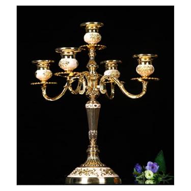 Imagem de Castiçal de metal castiçal de mesa castiçal de chão castiçal casamento igreja família decoração feriado mesa vela (B)
