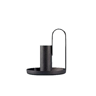 Imagem de Castiçal Europeu Retrô Pintura Base de Ferro Fosco Ornamentos Decorativos Mesa de Cera Casa Sala de Estar Suporte de Vela Mesa de Vela