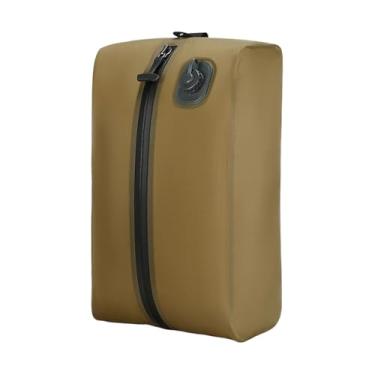 Imagem de Fenteer Saco de armazenamento a vácuo para viagem, organizador de roupas, saco de compressão versátil para viagens de negócios, organização de bagagens e, Cáqui