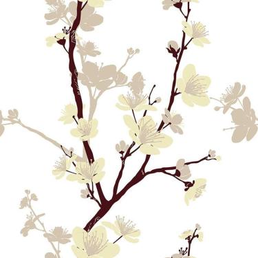 Imagem de Papel De Parede Adesivo Floral Flor Bege 160