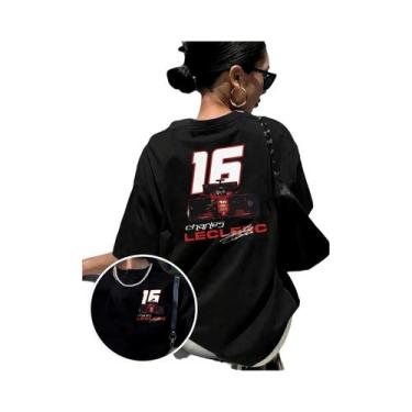 Imagem de Camiseta De Verão Feminina Inspirada Em Charles Leclerc Com Gráfico De