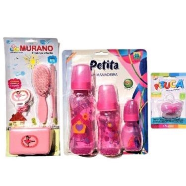 Imagem de Kit Mamadeira Petita Kit Banho Murano Chupeta Pituca