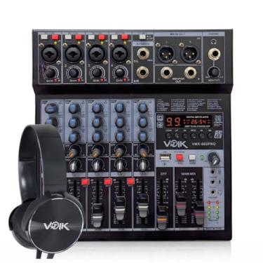 Imagem de Mesa de Som 6 Canais USB e Bluetooth Voik VMX-602PRO Com Fone