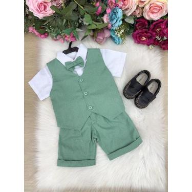 Imagem de Conjunto Social Miss Cherry Leandro Colete Verde - Camisa, Calça e Ace