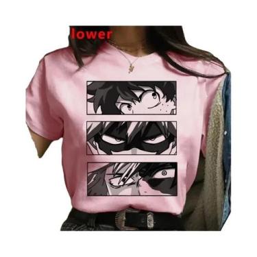 Imagem de Camiseta Feminina Branca My Hero Academia Bakugou Harajuku Kawaii Top 